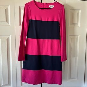 Vineyard Vines Dress, Women’s 6. Pink and Navy Stripe. EUC.